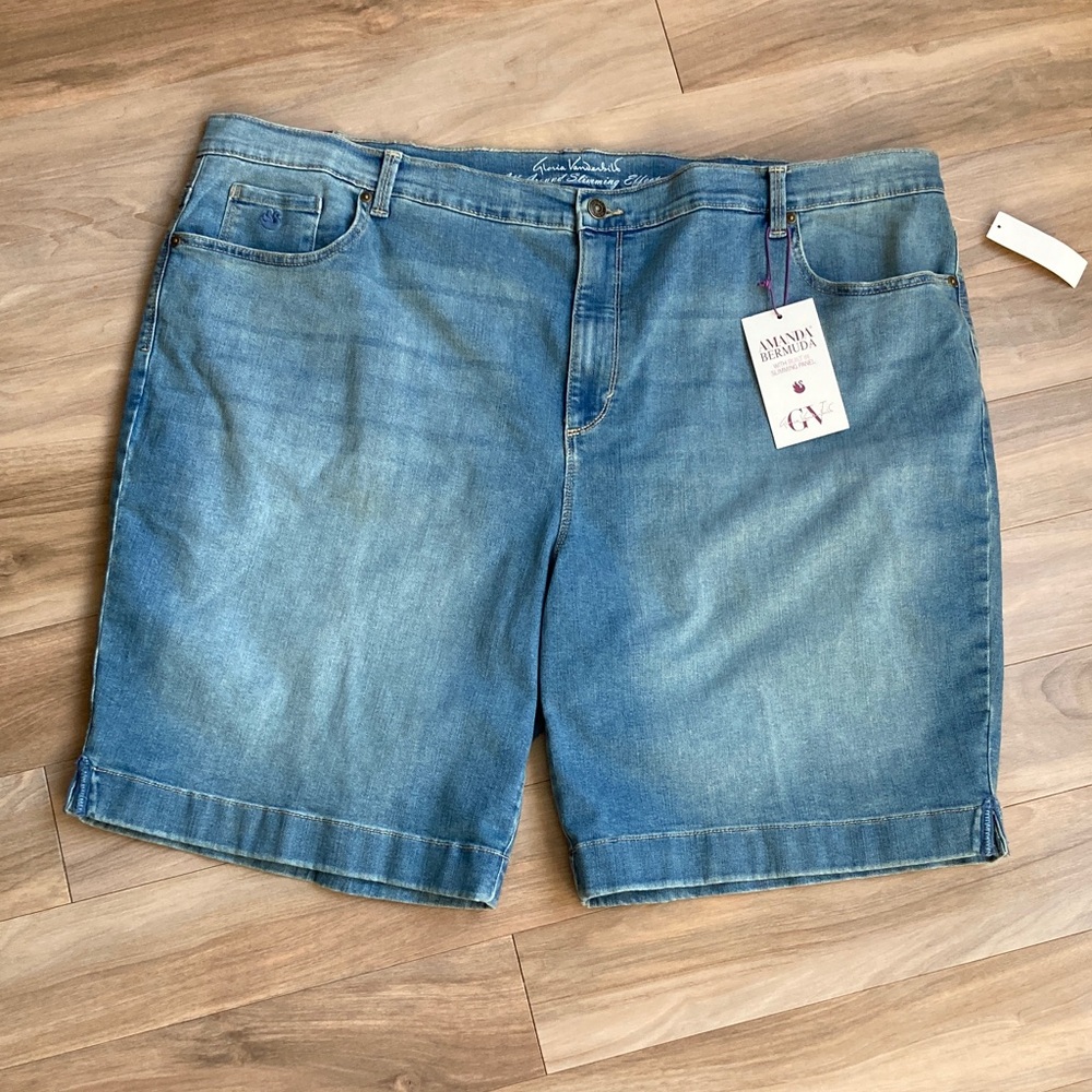 Gloria Vanderbilt Amanda Bermuda jean short flawless stretch classic rise 24W - Picture 13 of 16